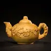 Talla de Madera de Ciprés con Expresión Feliz, un Artefacto de Azulejo de Mahjong, Mascota de Té Tallada en Madera Maciza, Pieza de Mano Creativa de Escritorio