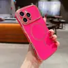 Adecuado para iPhone 17 Pro Funda Magnética de Círculo Fino, Apple 16 Galvanizado Onda Grande 15 en Forma de Corazón Anti-Caída 4 Funda Suave