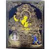 Tangka Nepalesa Premium Pintado a Mano Estatua de Buda Tara Verde y Estatua de Manjushri Pintura Adorno de Decoración para Escritorio