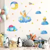 Br0994E Desenho Animado Nuvens Azuis Raposa Fofa Adesivos de Parede Autoadesivos Decoração de Parede de Fundo para Quarto Infantil