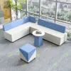 Canto Sofá Criativo Recepção de Escritório Área de Lounge Cabine Sofá de Negociação Mesa de Centro Simples Moderna
