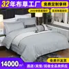 Novo Conjunto de Roupa de Cama de Hotel de Quatro Peças 2025 Hotel Algodão Puro 40S Criptografia a Jato 3cm Roupa de Cama de Cetim