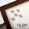 Joias para Nail Art da Nova Série Borboleta, Zircônia Brilhante de Luxo Acessível Borboleta Vazada Cor White K Acessórios de Unha Usáveis