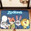 Tapete de Banheiro Zootopia, Tapete de Terra de Diatomáceas para Entrada de Banheiro, Tapete Doméstico Antiderrapante Absorvente de Água Estilo Desenho Animado