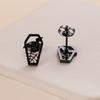Murciélago fantasma calabaza gato de Halloween y otras formas aretes de acero inoxidable tres colores opcionales fábrica en stock suministro transfronterizo
