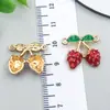 Accesorios para Joyería DIY Serie de Frutas Fresas Rojas Colgantes de Pendientes de Aleación Esmaltada Encantos Dulces para Pulsera y Collar