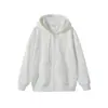Sudadera con Cremallera de Felpa de Algodón 450g Deportiva Holgada Cómoda Versátil Ropa de Grupo Unisex Estampado