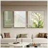 Fondo de Pared de Sofá de Sala de Estar Pintura Decorativa de Tres Piezas Estilo Moderno Simple Crema Mural Abstracto Fresco Simple Elegante Pintura de Pared