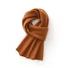 Cachecol de Caxemira Outono e Inverno para Homens e Mulheres, Quente Novo Tricotado Versátil Grosso Lã Pura Cor Sólida Cachecol Longo