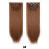 Peluca de mujer de 16 tarjetas de pelo largo y liso con clip, conjunto de 6 piezas de extensión de cabello, extensión de cabello liso, conjunto de seis piezas de extensión de cabello