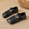 Sandalias de Verano 2026 para Mujer con Punta Abierta para Uso Exterior Cuero Genuino Cómodas Chanclas Estilo Romano Sandalias Cuadradas Retro Zapatos de Mujer Hechos a Mano