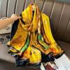 2023 Nuevo Li Jin satén verano bufanda protectora solar chal alargado estampado para mujer bufanda decorativa exterior toalla de playa