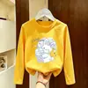 Camiseta de manga larga de algodón puro para niñas, top casual, camisa básica elegante para niños, adecuada para niños mayores, colección primavera y otoño 2026