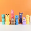 Estojo de lápis retrátil de silicone com tema de desenho animado transfronteiriço, estojo fofo e de grande capacidade com zíper, organizador de material escolar para alunos do ensino fundamental