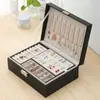Caja de joyería, aretes, collar, anillo, de alta gama, exquisita, de gran capacidad, joyería dorada y caja de almacenamiento de accesorios
