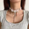 Collar Gargantilla de Doble Capa Floral Estilo Borla Cadena para Clavícula Bohemio Artículo de Moda
