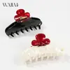 Nuevo Pasador de Acetato Wjia con Diseño de Flor de Ciruelo y Pedrería, Sencillo y Elegante, para Peinados Recogidos de Mujer, Pinza de Tiburón Accesorio para el Cabello