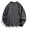 Sudadera Holgada de Manga Larga con Cuello Redondo para Hombre, Camisa Básica Versátil de Color Sólido Casual para Primavera y Otoño, Top Deportivo para Pareja
