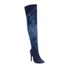 Botas de Mujer de Talla Grande con Punta Aguda, Suela de Goma, Cremallera Lateral, Botas Martin de Mezclilla Ligeras para Mujer, Tallas 34-47, Transfronterizas