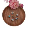 Liga Gota de Óleo Furo Passante Flor Tampa Flor Suporte com Franja Flor Suporte Vazio Chapéu DIY Material para Brinco Suporte para Contas Tampa