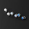 Ailuoqi Hebilla de Oreja de Plata S925 Geométrica Color Simple Ópalo Sintético Estilo Japonés y Coreano Elegantes Accesorios para Oreja M00470