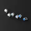Nuevo Aobao Geométrico Color Sencillo Ópalo Sintético Hebilla para Oreja Moda Japonesa y Coreana para Mujer Pendientes Versátiles Elegantes Joyería para Oreja