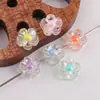 Cuentas Acrílicas Transparentes con Recubrimiento de Color, Cuentas Espaciadoras de Flor Pequeña, Cuentas para Pulseras Hechas a Mano DIY, Accesorios para Joyería