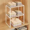 Prateleira Divisória de Guarda-Roupa, Prateleira Extensível para Armário de Quarto, Rack de Armazenamento Doméstico para Roupas e Itens Diversos