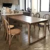 Mesa de Jantar Mobien, Mesa de Tronco, Bancada de Madeira Maciça, Mesa de Estudo para Casa, Conjunto de Mesa e Cadeira de Jantar em Madeira de Freixo Estudo