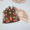 Nuevos adornos de madera para casa embrujada de Halloween transfronterizos, kit de material de madera de doble capa para bricolaje en casa, calabaza y conejo al por mayor