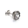 Brincos de titânio com borda irregular retrô e incrustados com diamantes redondos, moda fria para homens e mulheres