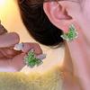 Hada Verde Gradiente Verde Zircón Mariposa Clip para la Oreja Sin Agujeros en la Oreja Plato para Incienso de Mosquito Clip para la Oreja Aretes Dulces Frescos Mujeres