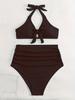 Xingcheng Estilo Europeu e Americano Novo Saída de Praia para Maternidade Plus-Size Roupa de Banho de Praia Moda Praia Feminina Fonte Termal Decote Halter Férias Roupa de Banho Confortável