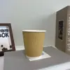 Copo de papel ondulado descartável, copo de papel para café de camada dupla espessa, copo descartável para milk tea anti-queimadura e isolado, copo de papel para bebidas quentes