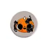 Broche Redondo de Abóbora de Halloween Gatinho Preto Fofo Desenho Animado Escuro Metal Personalidade Pin Decorativo Acessórios