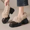 2026 Invierno Nuevo Diseño Sensación Patrón Lichi Punta Redonda Zapatos Planos Ligeros Deportivos Suela Gruesa Zapatos de Piel Cálida Zapatos para Mujer