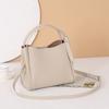 Bolso Clásico de Moda 2025 Nuevo Bolso Satchel Tipo Cubo Elegante para Mujer Piel de Vaca de Primera Capa Hombro Cruzado