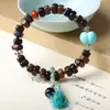 Pulsera de Cuentas Cubicas de Madera de Agarwood Dara Gan Nuevo Estilo Chino Pulsera de Madera Punto Turístico Transmisión en Vivo Venta al por Mayor