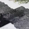Acabamento de Renda Elástica Malha de Trama Preto Brilhante com Relevo Prateado Tanglong para Fantasias de Performance, Roupas de Festa de Palco e Acessórios de Renda