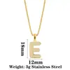 Pingente de Aço Inoxidável de Luxo Leve Europeu e Americano Transfronteiriço Cravejado com Diamantes com 26 Letras Inglesas, Corrente de Clavícula Fashion, Colar com Corrente de Ouro 18K