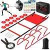 Equipo de entrenamiento de fútbol y baloncesto, disco marcador, aro de agilidad, valla, paraguas de resistencia, escalera de agilidad, set de velocidad y entrenamiento físico