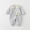 Mameluco Acolchado para Bebé para Otoño e Invierno, Ropa Exterior Ligera de Algodón para Recién Nacido 150g, Pelele Caliente de Tres Capas para Bebé Clase A