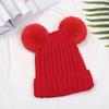 Gorro de Felpa con Orejas de Panda de Dibujos Animados, Doble Uso para Adultos y Niños, Gorro de Punto con Pompón, Versátil Gorro Cálido para Otoño e Invierno