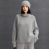 Suéter de Cachemira para Mujer de Cuello Alto Holgado Casual Versátil Otoño Invierno Nueva Capa Base