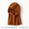 Sombrero Bufanda Grueso Casual de Cachemira Suelta con Capucha Toalla Bordada Suéter Protección para Orejas Gorro de Punto Venta al por Mayor