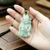 Collar Colgante Imitación Jade del Mausoleo Oriental Dios de la Riqueza Cadena para Suéter Estilo Atrae Riqueza Colgante de Buda Adornos del Buda Maitreya Estilo Regalo Presente