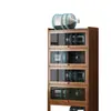 Estantería de Piso Simple para el Hogar Librero con Puerta Gabinete de Almacenamiento a Prueba de Polvo Gabinete de Almacenamiento para Sala de Estar Gabinete de Almacenamiento de Pared