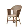 Silla de Ratán Natural Estilo Wabi-Sabi Lulin, Silla de Comedor de Ratán Vintage Hecha a Mano para Uso Doméstico, Adecuada para Casas de Huéspedes y Hoteles