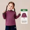 Tong Bei Ropa Infantil Otoño 2026 Nuevas Llegadas Camiseta para Niños Casual Sencilla Bloque de Color Cuello Semi Alto Polar Cálido Camiseta Base