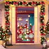 Decoração de Porta Janela de Natal Tecido de Fundo Laço Sino Tema Boneco de Neve Fundo para Fotos Fonte de Fábrica Transfronteiriça